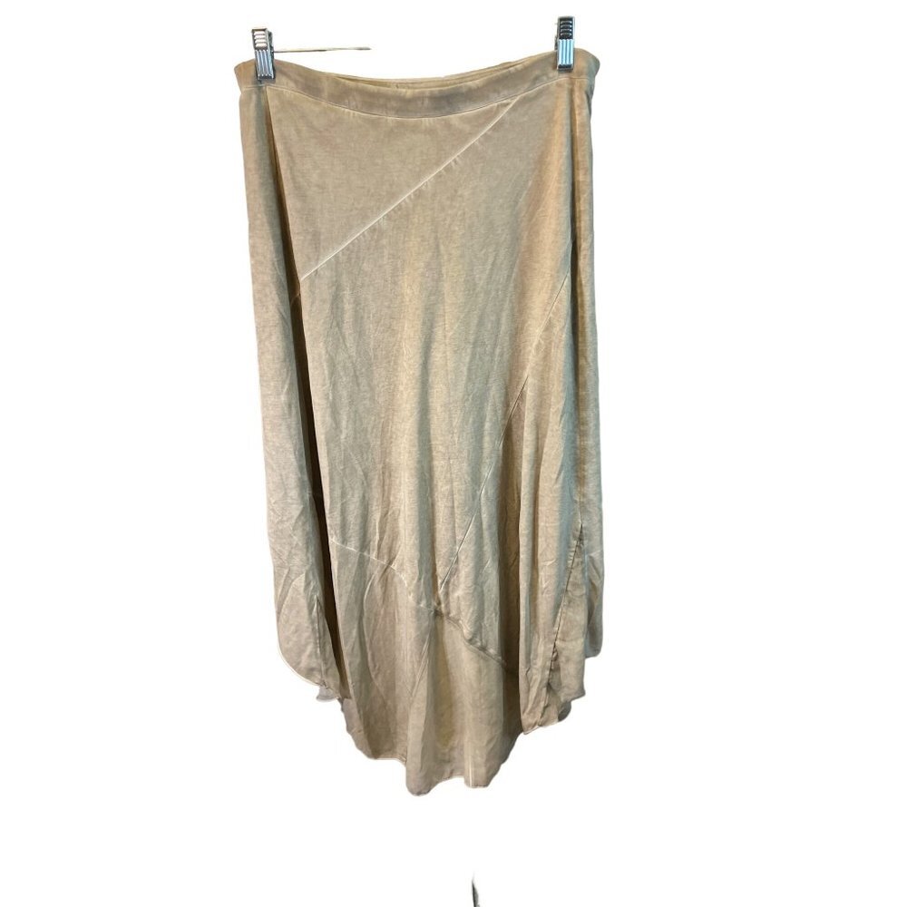 Chico's Meagan Tan Pieced Long Pull On Maxi Skirt Sz M